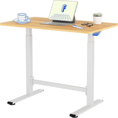 FlexiSpot H7 Plus Draagbare Computertafel 100 x 60 cm – In Hoogte Verstelbaar Bureau met Kantelbaar Plateau, Mobiele Bedtafel voor Bank, Lezen of Werken (Esdoorn)