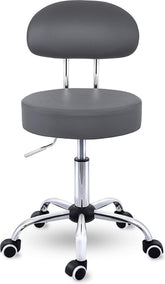 Zadelkruk - Kruk op wielen - Rolkruk - Draaikruk - Grijs - TRESKO