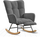 Schommelstoel - Fauteuil met armleuning - Relaxfauteuil - Relaxstoel - Grijs - FLEXISPOT
