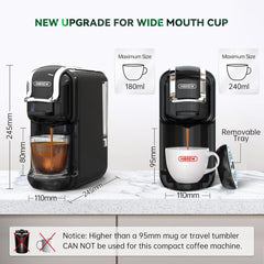 Koffiemachine - Espressomachine - Koffiecupmachine - Zwart - HIBREW •