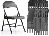 Klapstoelen - Vouwstoelen - Set van 8 - Eettafelstoelen - Zwart