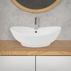 Wastafel - Keramiek - 59x20,5x39,5 cm - Wit - ML-Design