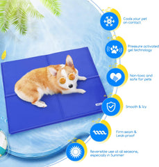 Koelmat Hond & Kat - 110x70 cm - Blauw - Nobleza