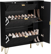 Schoenenkast - Schoenenrek - 105x24x120 cm - Zwart - UEV