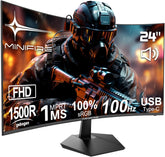 Gaming Monitor - Beeldscherm computer - 24 inch - Curved - 100Hz - FHD - Minifire