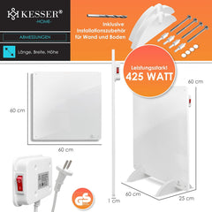 KESSER® Infrarood Verwarmingspaneel - Radiator - 425Watt - Wit