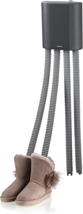 Melissa 16540011 elektrische schoendroger, rubberen laarzen, wandelschoenen, skischoenen, verwarming met ventilator en timer voor 2 paar schoenen/handschoenen, zwart