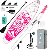 Sup Board - Opblaasbaar Paddle Board - 180 kg - Roze/Wit - FunWater