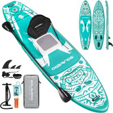 SOLAVERO 350cm, opblaasbaar stand-up paddleboard, met een draagvermogen 250kg, extra breed ontwerp van 89 cm, stabiel antislip dek, hoogwaardige