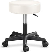 Zadelkruk - Kruk op wielen - Rolkruk - Draaikruk - Wit - TRESKO