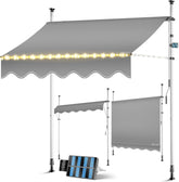 KESSER® Klemluifel - Balkonluifel zonder boren - 200cm - Verstelbaar - Grijs