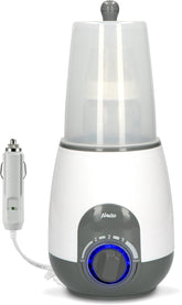 Alecto BW-512 CAR+ - Flessenwarmer 500W - Snelle opwarming en sterilisatie thuis en onderweg - Geleverd met 12V Auto Adapter en Stoomkap - Wit •