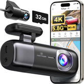 Dashcam voor auto - 4K / 1080P, wifi GPS autocamera met gratis 32GB kaart, lus-opname, nachtzicht, parkeermodus, intelligente app-bediening, ondersteuning tot 256 GB (F9) - REDTIGER