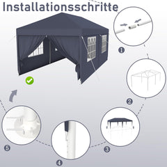 Partytent - 3x3m - Paviljoen - Antraciet - FIVMEN