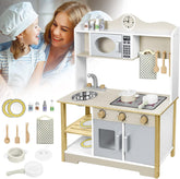 Speelkeuken, modderkeuken, hout, kinderkeuken, keukenspeelgoed voor kinderen, keukenset met complete accessoires, 65 x 24 x 85 cm (type A)
