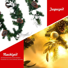 Guirlande met verlichting - Kerstslinger - Kerstversiering - Kerstverlichting - COSTWAY •