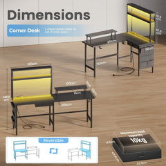 Bureau - Computertafel - Computerbureau - 150x100 cm - Zwart - HLONONE •