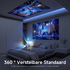 VISULAPEX S3Lite Beamer, 15000Lux 1080P Full HD ondersteunde WiFi Projector 50% zoom, draagbare Mini projector compatibel met iOS Android HDMI USB PS5 •