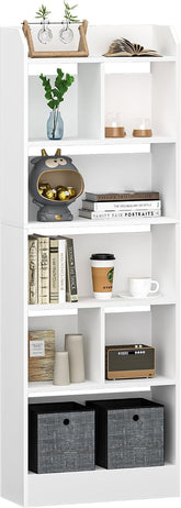 Boekenkast - Boekenrek - Wandkast - 170x60x24 cm - Wit - Hzuaneri