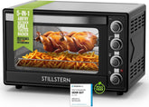 Vrijstaande oven - Hetelucht oven - 60 Liter - 2200W - Zwart - Stilstern