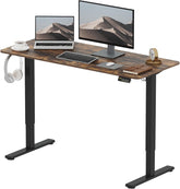 Zit sta bureau - Elektrisch - Verstelbaar - 120x60 cm - Bruin - SANODESK