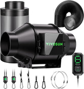 VIVOSUN 100 mm buisventilator, afvoerset met actieve koolfilter, afvoerbuis | AeroZesh G4 Inline ventilatiesysteem, afvoerventilator, EC motor voor kweektenten, groeitenten, hydrocultuur, airconditioning