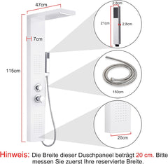 Regendouche - Douchesysteem - Handdouche - Wit - NING •