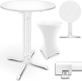 Statafel - Bartafel - Statafelrok - Partytafel - 80 cm - Wit - Tillvex®