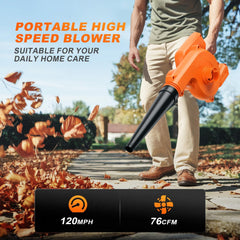 Bladblazer met accu - Elektrische bladblazer - 18V - Oranje