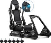 GTPLAYER Racing Simulator Cockpit met Stoel, Sim Racing Cockpit Multifunctionele Verstelbare Gaming Stuurwielstandaard voor G25 G27 G29 G920 G923 T300 PS5 PS4 Xbox, Zonder Stuurwiel, Schakelpook & Pedalen, Zwart/Wit