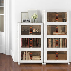 Opbergbox met deksel - Opbergdoos - 3x25L - Wit - COSTWAY