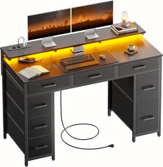 Bureau - Computertafel - Computerbureau - 120x50 cm - Zwart - HLDIRECT