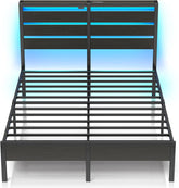 Bedframe met lattenbodem - 120x200 cm - Metaal - Zwart - Rolanstar