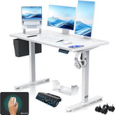 KESSER® In hoogte verstelbaar bureau elektrisch 120 cm x 60 cm | Ergonomisch sta-zit-bureau | 3-functie-geheugenbesturing | Incl. 360° wielen & USB-oplaadpoort computertafel voor thuiskantoor