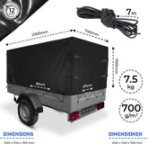 Aanhanger afdekzeil - 210x114x110 cm - Jago®