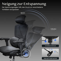 Ergonomische Bureaustoel - Office Chair - Gamestoel - Volwassenen - Zwart - C5B AIR - FLEXISPOT