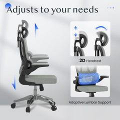 Ergonomische Bureaustoel - Office Chair - Gamestoel - Volwassenen - Grijs - OC19G - FLEXISPOT