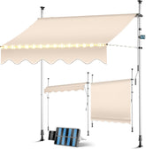 KESSER® Klemluifel - Balkonluifel zonder boren - 250cm - Verstelbaar - Beige