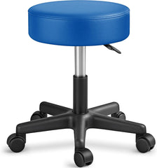 Zadelkruk - Kruk op wielen - Rolkruk - Draaikruk - Blauw - TRESKO