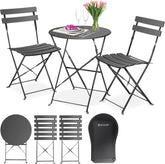 KESSER® Bistroset 2 Persoons - Tuinstoelen - Tuinset - Antraciet