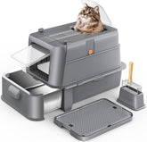 Kattenbak - Kattentoilet - 60x40x40 cm - Grijs - HEGGCOOE