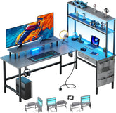 Gaming bureau - Gaming desk - Gaming tafel - 170x100 cm - Grijs - HLONONE