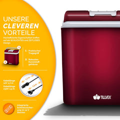 Koelbox Elektrisch – 12V en 230 volt - Coolbox - Frigobox - 24L – Rood