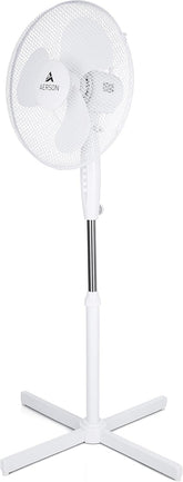 Aerson Statiefventilator - Ventilator Staand - Verstelbaar - 50W - Wit •