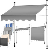 Klemluifel - Balkon luifel - Verticale luifel - 250 cm - Grijs - KESSER®