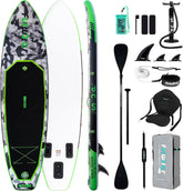 Sup Board - Opblaasbaar Paddle Board - 150 kg - Groen/Zwart - FunWater