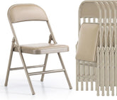 Klapstoelen - Vouwstoelen - Set van 4 - Eettafelstoelen - Kaki