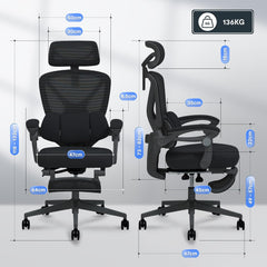 Ergonomische Bureaustoel - Office Chair - Gamestoel - Volwassenen - Zwart - OC4B - FLEXISPOT