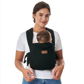 Momcozy Babydrager voor pasgeborenen vanaf de geboorte, ergonomische draaghulp met neksteun, licht en veilig (3-11 kg), zwart