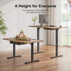Zit sta bureau - Elektrisch - Verstelbaar - 180x80 cm - Bruin - HLDIRECT
